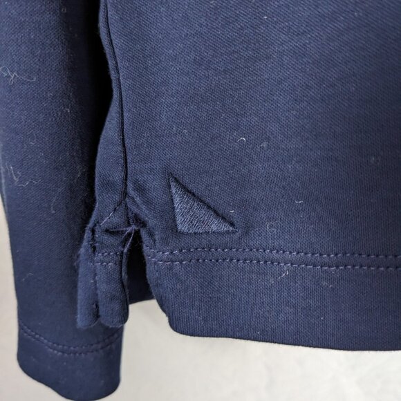 UNTUCKIT Wrinkle-Free Damaschino Long-Sleeve Polo 100% Cotton Navy Mens Large - Picture 9 of 15